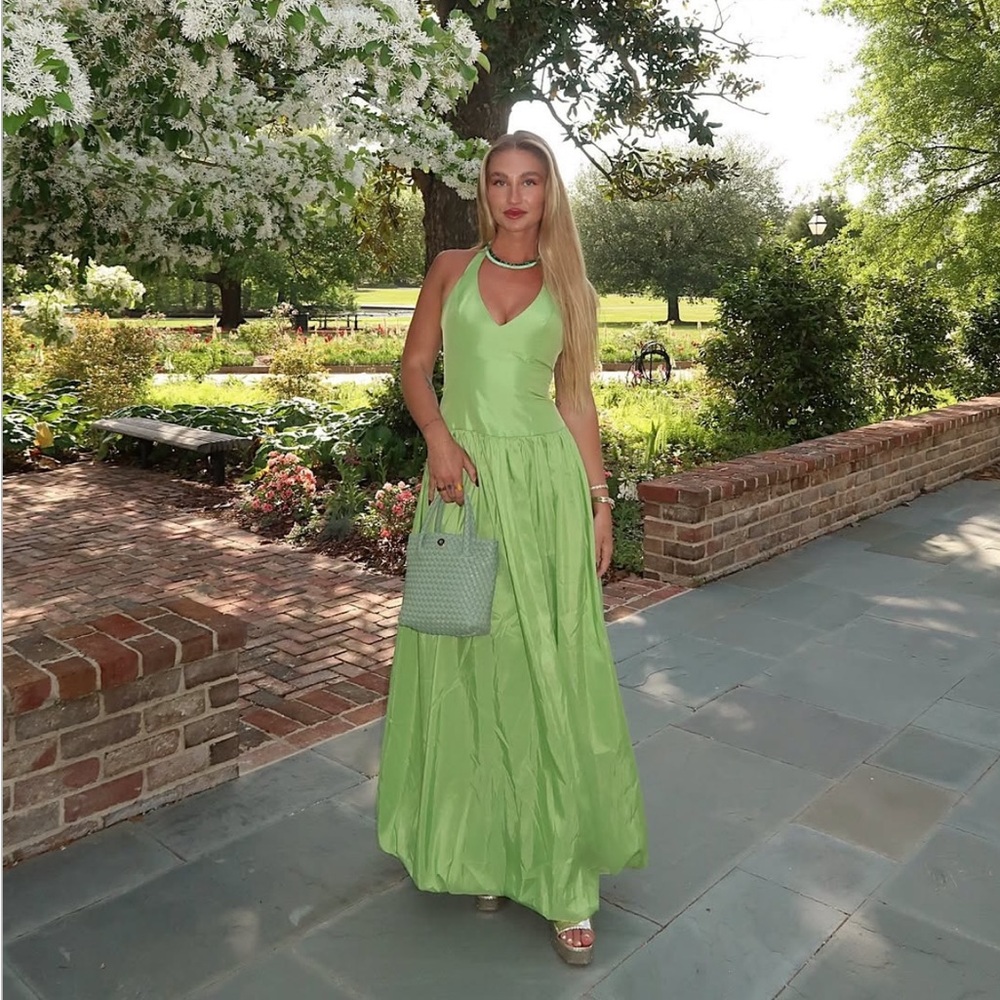 Show Me Your MuMu Lime Green Halter Maxi Dress - Picture 5 of 14